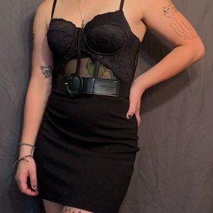 Black Corset Top Bodycon